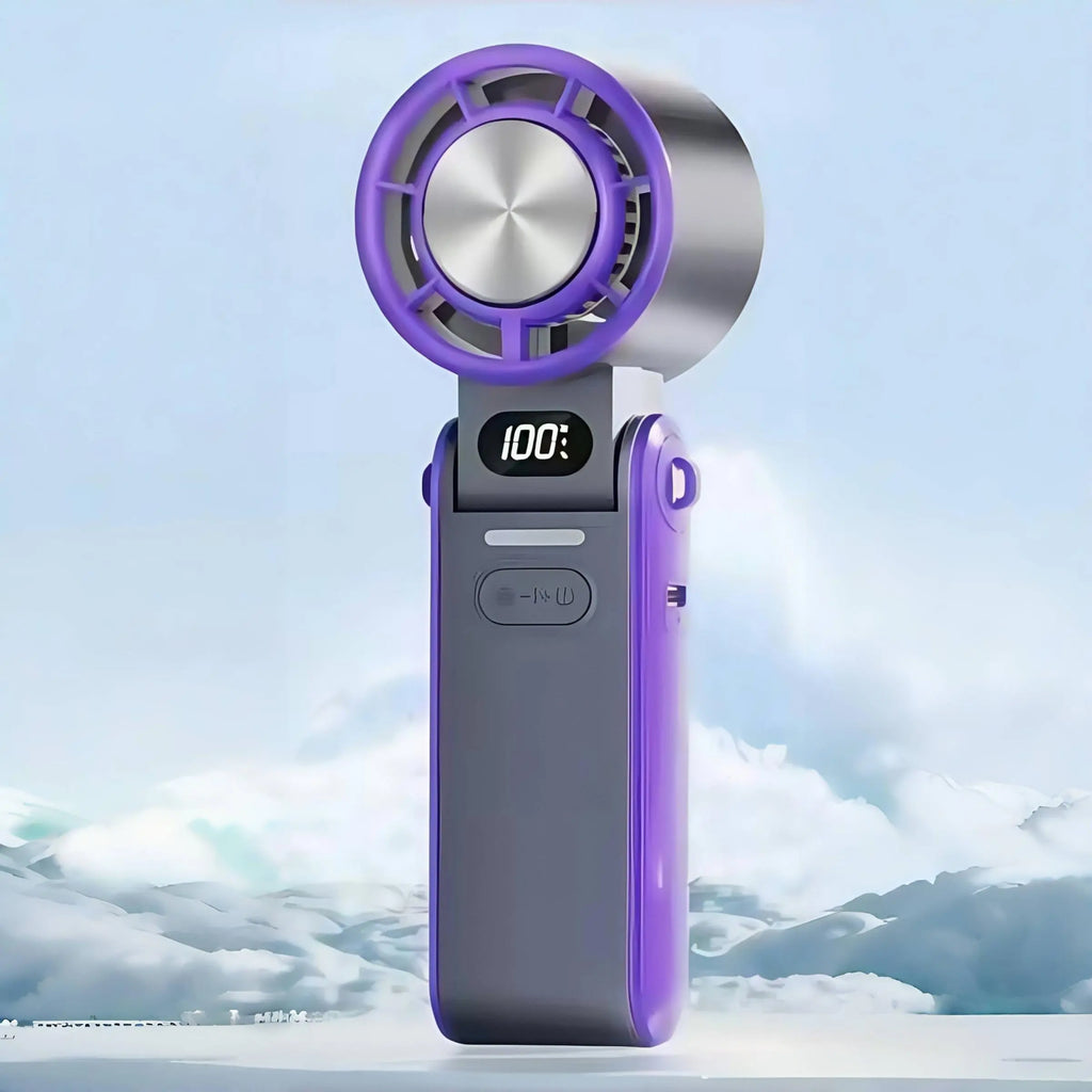 Portable Handheld Fan, Portable Cooling Fan, 3600Mah Rechargeable Mini Fan with LED Display, Multifunctional Smart Control Fan for Travel, Outdoor, Exercise, Work, Home USB Portable Personal Fan