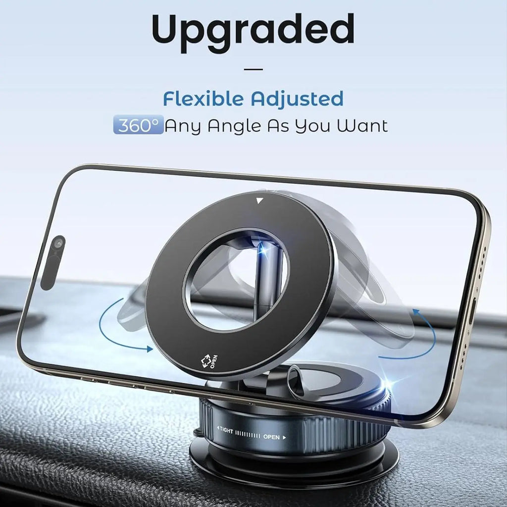 Magnetic Suction Cup Phone Holder, 360° Adjustable Magnetic Phone Holder, Pocket-Sized Foldable Portable Phone Holder for All Smartphones, Car Magnetic Phone Holder