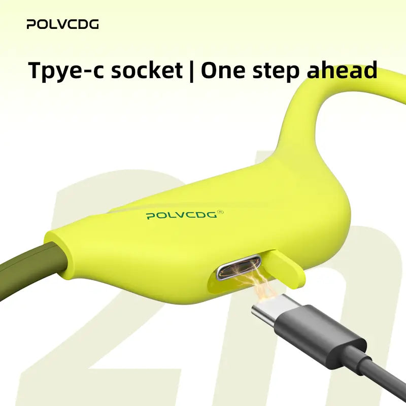 Polvcdg Bone Conduction Bluetooth Wireless Headphones - High-Quality Sound, Suitable for Connecting to Mobile Phones. Perfect for Calls, While Exercising, Running or during Sports. Sweat-Resistant. Long-Wearing without Causing Discomfort Christmas Gift