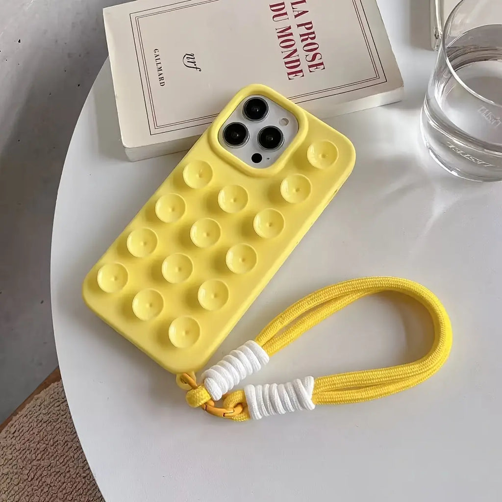 New Multifunctional Handy Suction Cup Phone Case with Lanyard Set for Iphone Models 11-16 Series, Shockproof Durable Tpu Protective Cover