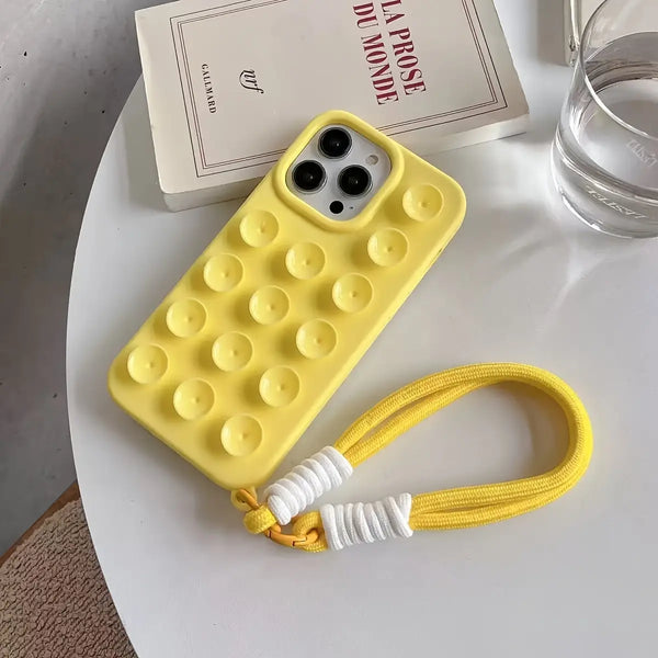 New Multifunctional Handy Suction Cup Phone Case with Lanyard Set for Iphone Models 11-16 Series, Shockproof Durable Tpu Protective Cover
