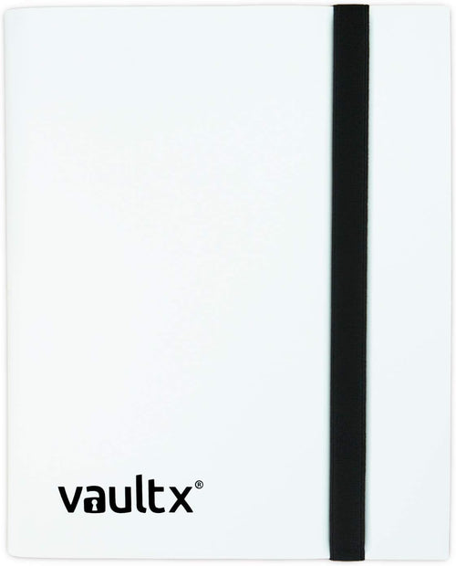 4 Pocket Trading Card Strap Binder, 160 Cards, Standard, 20 Side-Loading Pages, TCG (White)