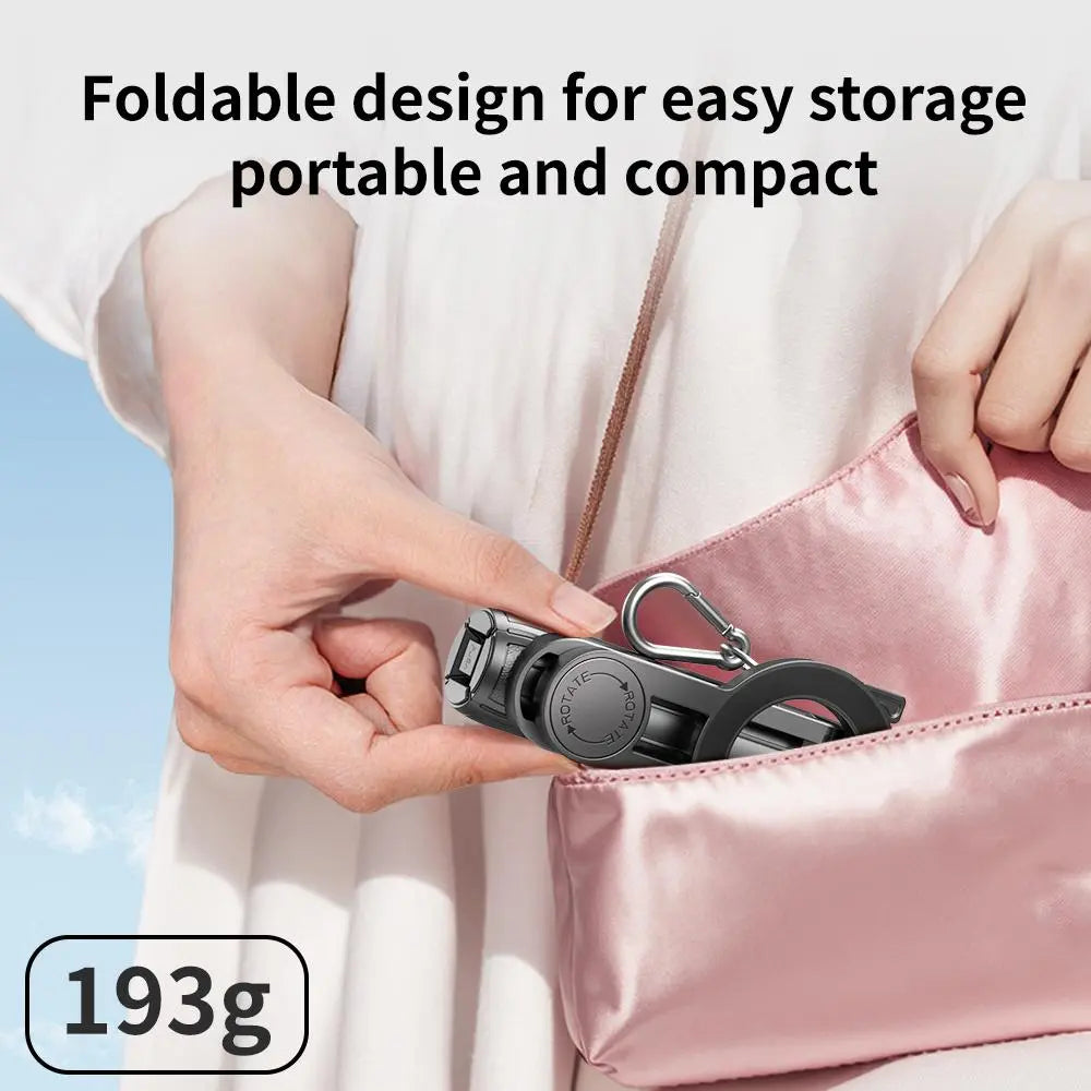 2-In-1 Selfie Stick Tripod, Retractable Grip Cell Phone Tripod with Detachable Remote, Mini Cell Phone Grip, Vlog Livestreaming for Photography, Videography Equipment