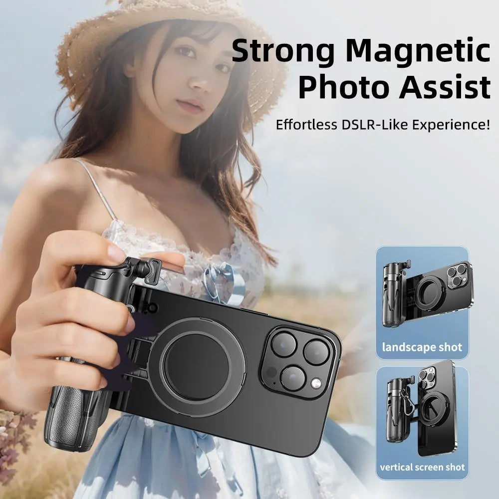 2-In-1 Selfie Stick Tripod, Retractable Grip Cell Phone Tripod with Detachable Remote, Mini Cell Phone Grip, Vlog Livestreaming for Photography, Videography Equipment